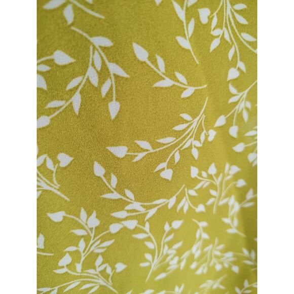 Cynthia Rowley Chartreuse Pull on Floral Tunic Size 1X Rounded Hem Pleated Front - Picture 7 of 10